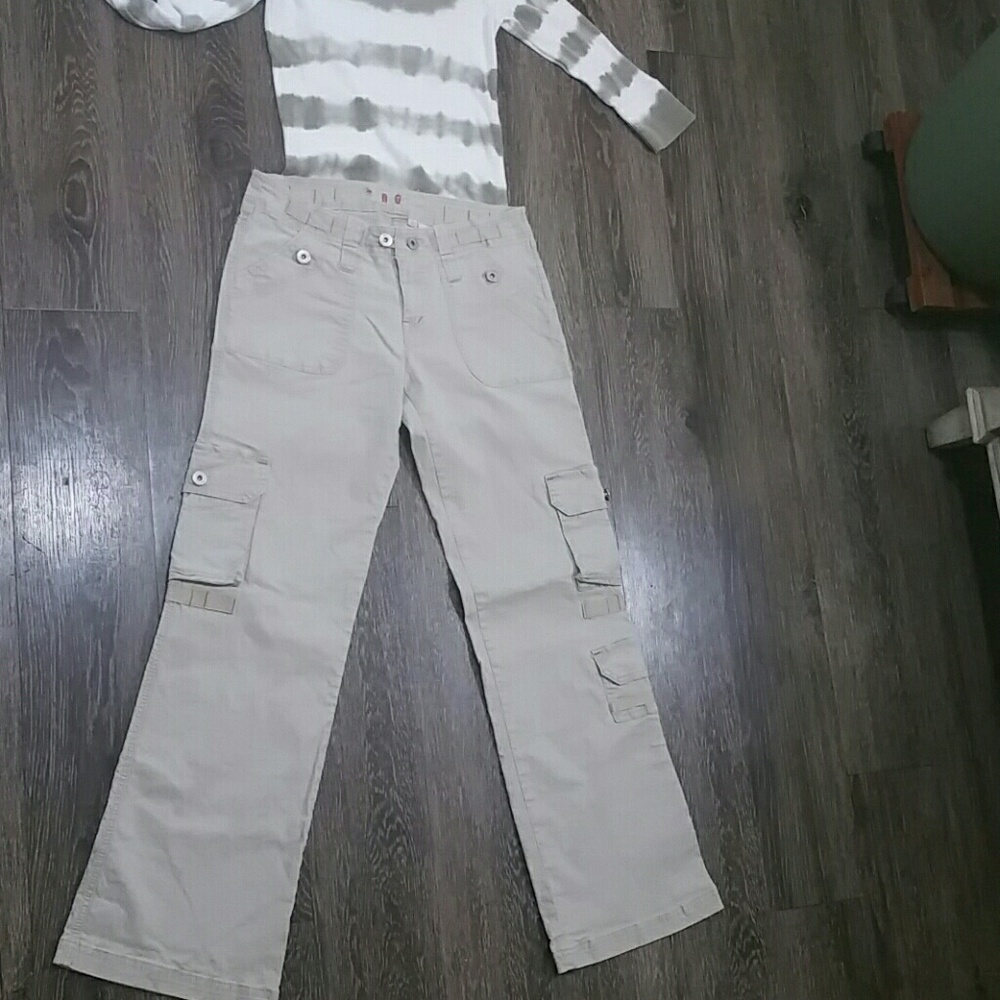 Khaki Cargo Pants. (Top comes free with)